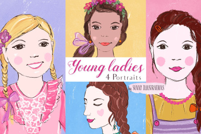 Young ladies - set of portraits