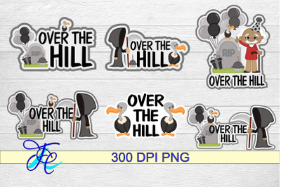 Over The Hill Man Stickers aa