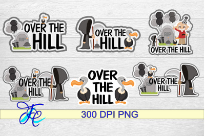 Over The Hill Man Stickers