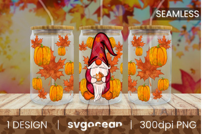 Fall Gnome Libbey Wrap | Beer Can | 16 Oz Libbey Glass