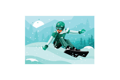 Snowboarder Winter Illustration