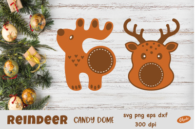 Raindeer Candy Dome SVG. Christmas Holder SVG