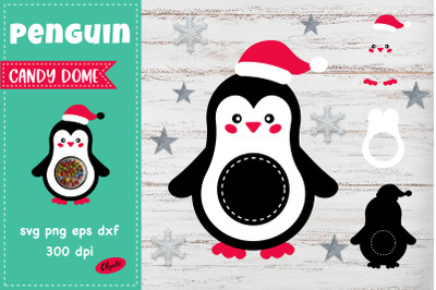 Christmas Pinguin Candy Dome SVG. Pinguin Holder SVG