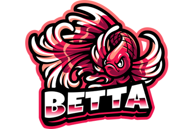 Betta fish esport mascot logo