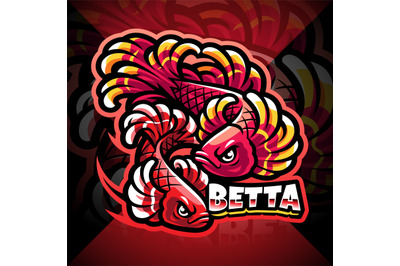 Betta fish esport mascot logo