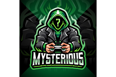 Mysterious gamer esport mascot logo design