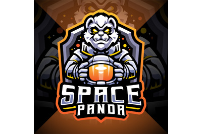 Space panda esport mascot logo design