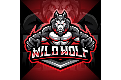 Wild wolf esport mascot logo design