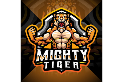 Mighty tigers esport mascot logo design