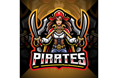 Lady pirates esport mascot  logo design