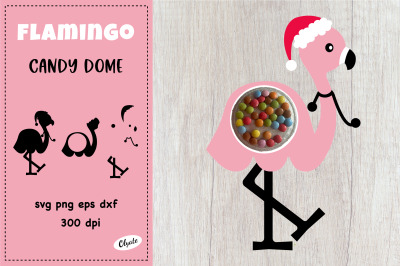 Flamingo Candy Dome SVG. Flamingo Holder SVG. Christmas SVG