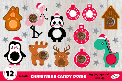 Christmas Candy Dome Ornament Bundle. Candy Holder SVG