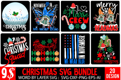 Christmas T-Shirt Design , Christmas SVG Bundle , Christmas Vector Des