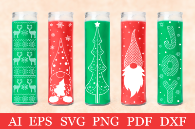 Christmas Candle SVG. Christmas Dollar Tree Candle Designs