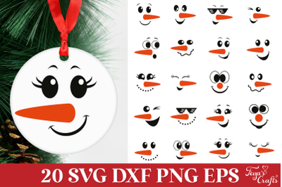 Snowman Faces SVG Pack