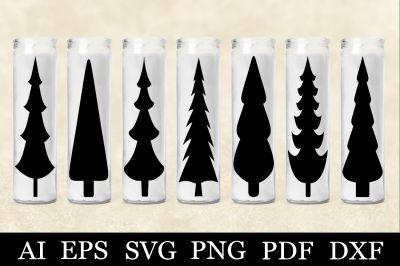 Christmas Candle SVG. Christmas Tree Holiday Candle Design