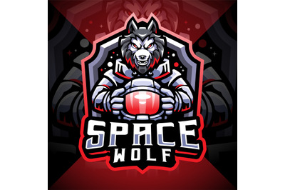 Space wolf esport mascot logo design