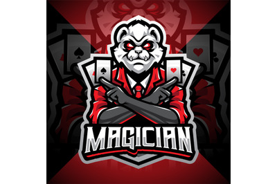 Magician panda esport mascot logo