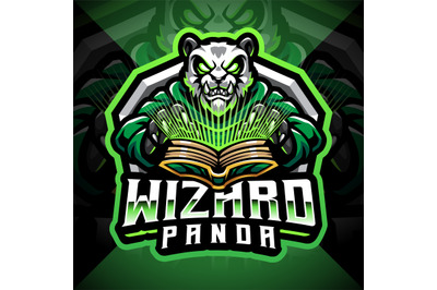 Panda wizard esport mascot logo