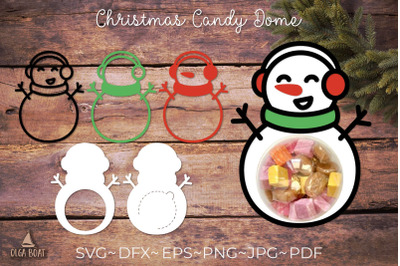Christmas candy dome svg | Christmas papercut gift