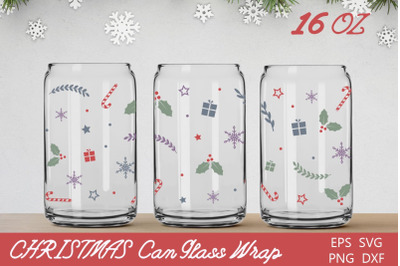 Christmas 16oz can glass wrap sublimation