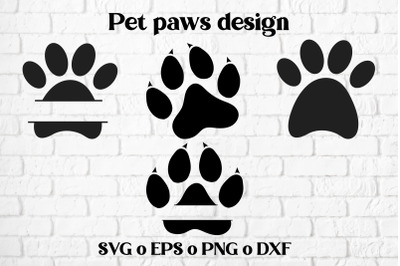 Pet paws SVG | Dog paws monogram