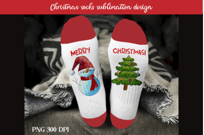 Christmas socks sublimation | Snowman Christmas socks