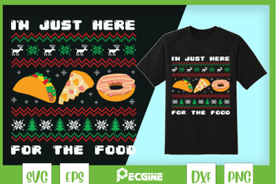 Ugly Christmas Sweater Here For Food