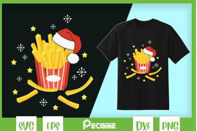 Fast food French Fries Santa Hat X-mas