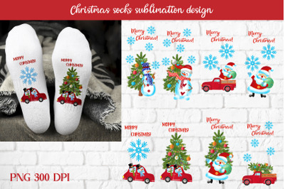 Christmas socks sublimation bundle | Snowman Christmas socks