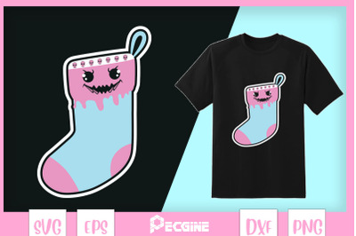 Christmas Sock Goth Pastel Creppy