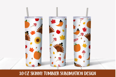 Thanksgiving Tumbler Wrap Sublimation Design. Fall Tumbler