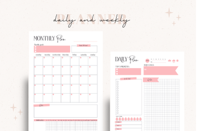 Daily and Weekly Pink Planner