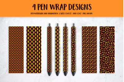 Autumn  Leaves Pen Wraps. Fall Pen Wrap 4 Designs