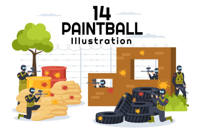 14 Paintball Game Illustration