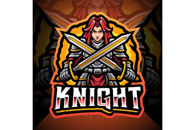 Women knight esport mascot logo design
