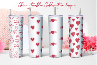 Valentines Skinny Tumbler 20 oz wrap design