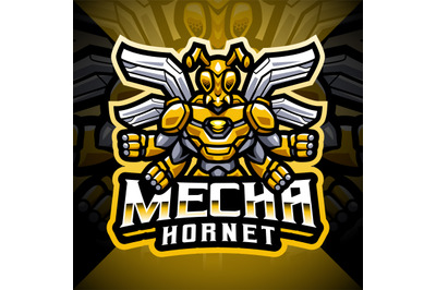 Mecha hornet esport mascot logo design