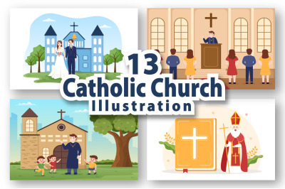 13 Cathedral Catholic Church Illustration