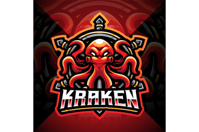 Kraken octopus esport mascot logo design