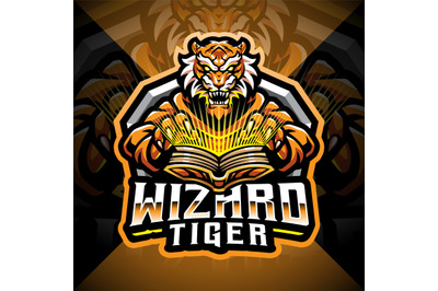 Tiger wizard esport mascot logo