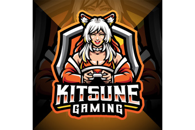 Kitsune gaming esport mascot logo design