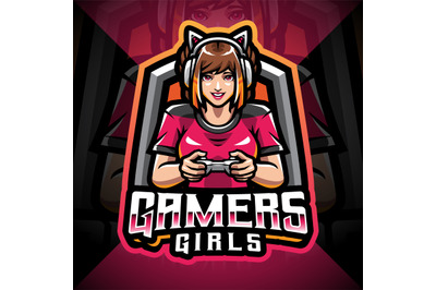 Gamer girls esport mascot logo