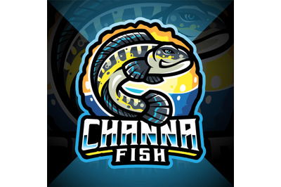 Channa fish esport mascot logo design