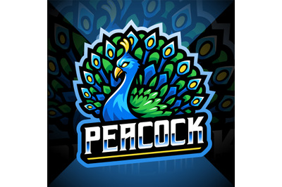 Peacock esport mascot logo design