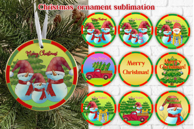 Christmas ornaments sublimation | Christmas snowman ornament