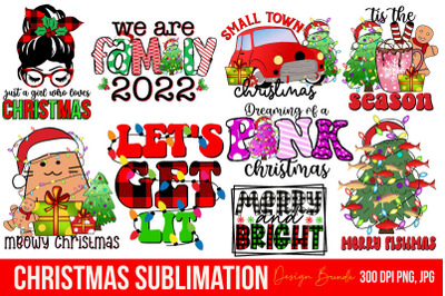 Christmas Sublimation Bundle PNG, Retro Christmas, Christmas