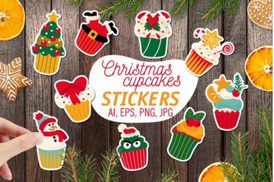 Christmas cupcakes &2F; Printable Stickers Cricut Design