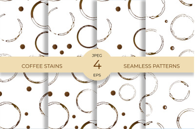 Coffee stains and drops seamless pattern digital paper