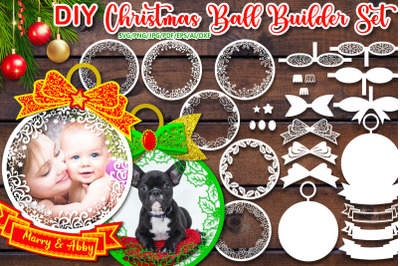 3D Christmas Ball Builder SVG Clipart Set